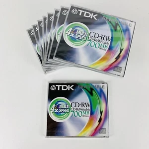 9x TDK CD-RW 700 MB 80 Min. 4x21 Multi Speed CD-Rohlinge Speicher NEU OVP - Bild 1 von 3