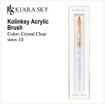 Kiara Sky Acrylic Nail Brush 100% Kolinsky #12 Classic Handle *NEW* KAB10012
