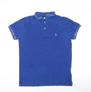 Money Mens Blue Cotton Polo Size S Collared Pullover - Picture 1 of 10