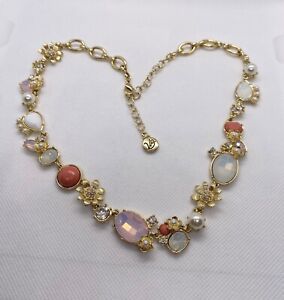  Vera Bradley Vintage pearl and Swarovski crystal gold-tone floral necklace 