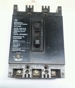 WESTINGHOUSE MCP0358C 2602D80G03 3P 7 AMP 600V MOTOR PROTECTOR CIRCUIT BREAKER - Foto 1 di 4