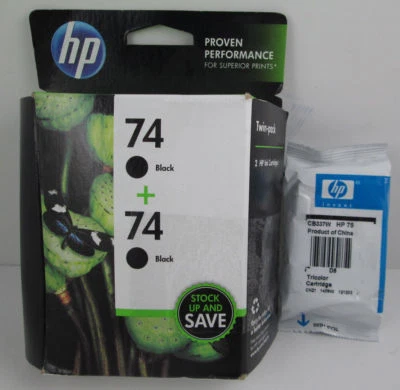 74 x2 HP 2 black color ink PhotoSmart D5360 D5345 C5580 C5550 C5540 C5280 C5250 - Image 1 of 4