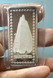 Barra de plata fina Sears Tower Wonders of America Hamilton Mint .999 #9 - Imagen 1 de 3