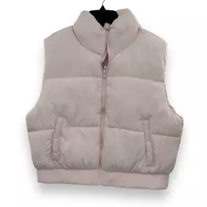 NEW Madden Girl Zip Up Puffer Vest Light Pink Size XL Coquette Winter Pastel - Picture 1 of 10