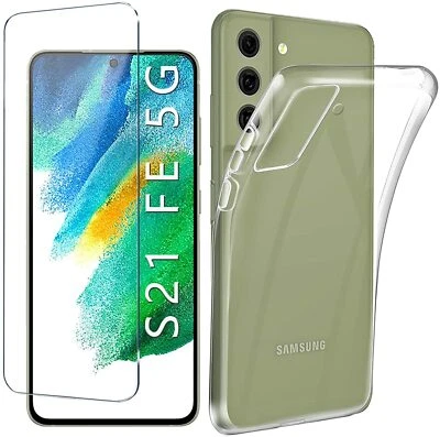 PHONETHRONE COVER per Samsung Galaxy S21 FE 5G CUSTODIA TPU + PELLICOLA VETRO TEMPERATO 9H