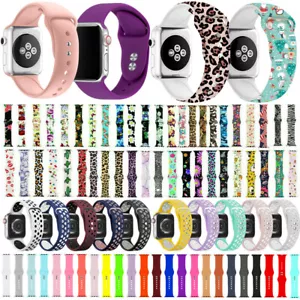 Correa de banda de silicona para Apple Watch para iWatch Series 5/4/3/2/1 44/42 mm 40/38 mm - Imagen 1 de 148