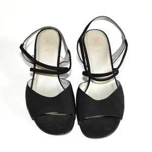 K by Clarks Black Leather and Satin Evening Shoes Size UK 4.5 EU 37.5 - Picture 1 of 6