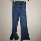 EUC Women's American Eagle Size 0 Super H-Rise Flare Jeans Cotton Blend