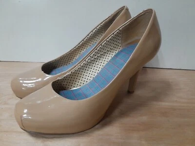 Madden Girl Greta Pumps Heels 7 M Women's Nude Patent Leather Work Wear - Image 1 of 4