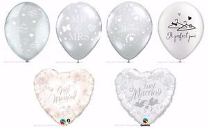 Just Married Perfect Pair Mr Mrs Wedding Hearts Decoration Latex Foil Balloons