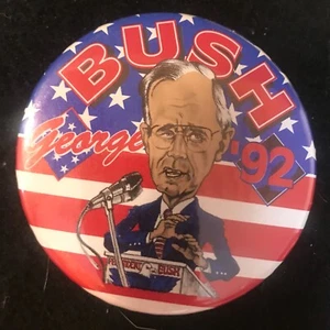 Botón Pinback Campaña George Bush 1992 3 1/2" - Imagen 1 de 2