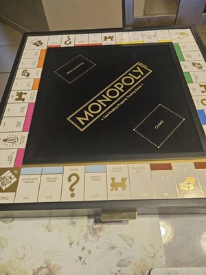 Black Wooden Monopoly Deluxe Edition Board Game -  OPEN BOX See Pictures! As Is! - Image 1 of 3