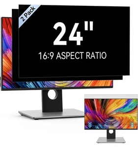 2 Pack 24” Computer Privacy Screen Filter Anti-Spy Anti-Glare Protector Film - Afbeelding 1 van 8