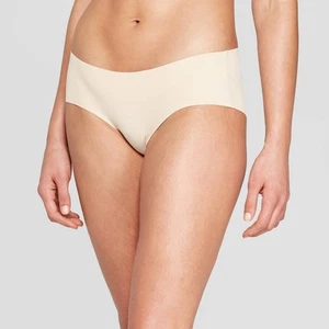 NUEVO CON ETIQUETAS: Ropa interior hipster de borde invisible para mujer - Auden™ beige suave L (12-14) - Imagen 1 de 1