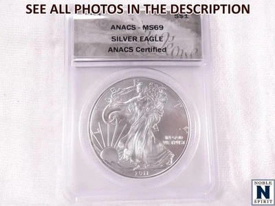 NobleSpirit (ME) 2011 Eagle Silver Dollar ANACS MS69 - Image 1 of 4