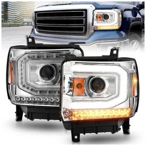 Anzo 111514 Headlight For GMC Sierra 1500 2014-2015 Left & Right Chrome Housing - Picture 1 of 7