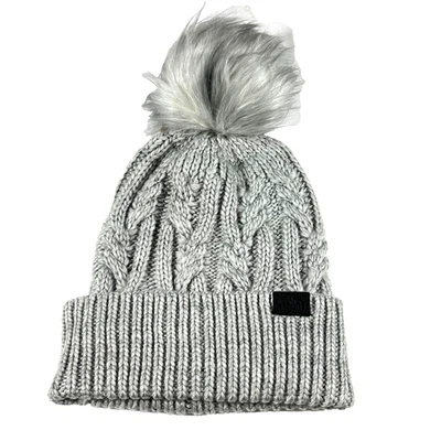 NUEVO CON ETIQUETAS The North Face Oh Mega NF0A7RI8DYX Gorro de Piel Pom Para Mujer Gris Jaspeado Foto 1 de 3