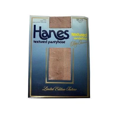 VTG Hanes Textured Pantyhose Sandalfoot Limited Edition Oleg Cassini Sz A-B - Image 1 of 3