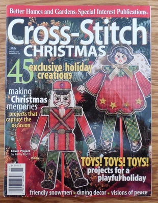 EUC  1998 Better Homes and Gardens "Cross-Stitch Christmas" Magazine Foto 1 de 4
