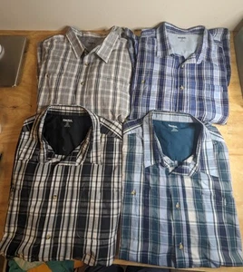 KingSize Shirt Mens 4XL Big LOT of 4 Multiple Colors Plaid Short Sleeve Casual - Picture 1 of 7