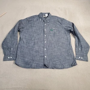 LL Bean Chemise Homme Grand Bleu Chambray Boutonné Légèrement Ajusté Col 519221 - Photo 1/8