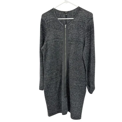 Vestido Talbots Talla 1XP Negro/Blanco Algodón/Rayón Peso Pesado LS Cremallera Frontal Foto 1 de 4