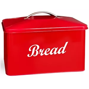 Vintage Style Bread Bin Large Stainless Steel Food Storage Retro Home Kitchen - Picture 1 of 20