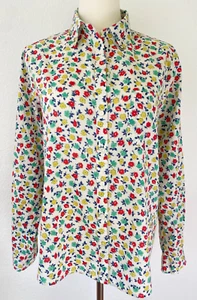 Camicia J Crew Mercantile in cotone floreale taglia M con bottoni L/S leggera - Foto 1 di 14