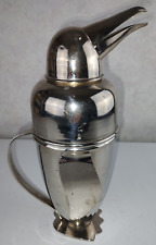 Art Deco Style Penguin Cocktail Shaker Drink Mixer Bar Stainless Steel 3 Piece