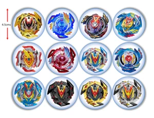 24x EDIBLE Beyblade Circle Cupcake Cookie Toppers Wafer Paper Sheet Uncut - Picture 1 of 2