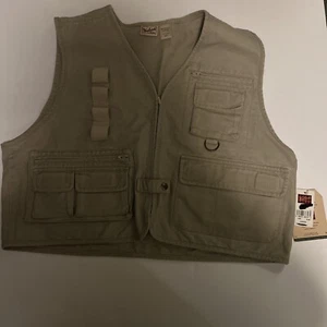 Woolrich Womens Vest Sz L Canvas Hunting Fishing Photography Tactical Zip - Picture 1 of 5