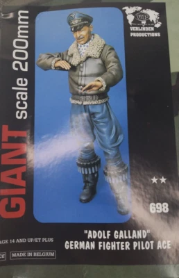 Verlinden "Adolf Galland" German Fighter Pilot Ace #698 200mm 1:9 Giant Resin - Image 1 of 4