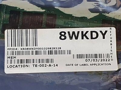 Dell - 8WKDY - 32GB (1*32GB) 2RX4 PC4-23400Y-R DDR4-2933MHZ SMART MEMORY - Bild 1 von 4