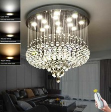 Dimming LED Modern K9 Crystal Ceiling Light bedroom Pendant Lamp Chandelier lamp