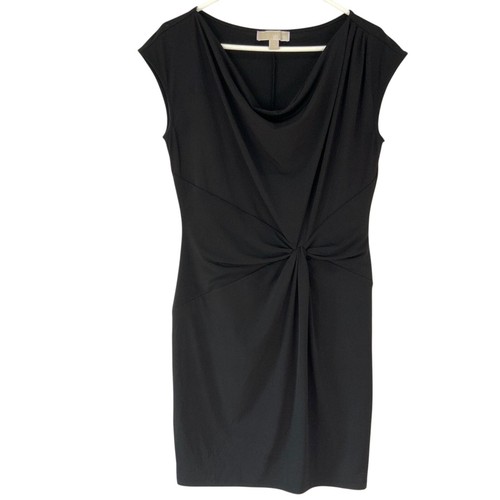 Abito Michael Michael Kors nero senza maniche scollo cappuccio annodato dettaglio vita taglia M