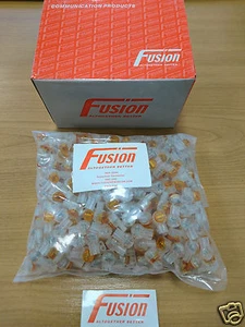2 WIRE 8A JELLY (500 PACK) GENUINE FUSION TELEPHONE CRIMPS CONNECTOR BT Virgin - Picture 1 of 1