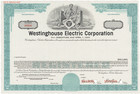 Westinghouse Electric Corporation. Stock Certificate.