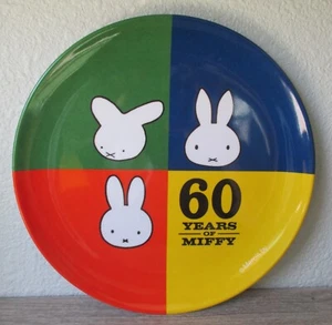 DECORATIVE 60 YEARS OF MIFFY MELAMINE PLATE * BUNNY RABBIT * 8 INCH - Picture 1 of 2