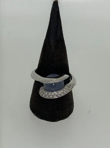 Ring Chalcedon Brillanten Ca. 0,5ct. Massiv Weissgold 18 Kt. 8,6g. Größe 58 - Bild 1 von 6