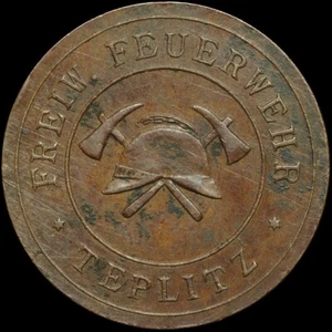 BIERMARKE: Gut für 1/2 Liter. FREIWILLIGE FEUERWEHR TEPLITZ / BÖHMEN ⇒ TEPLICE. - Bild 1 von 2