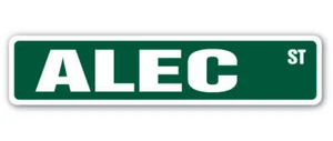 ALEC Street Sign Childrens Name Room Metal Sign Decal - Picture 1 of 15