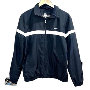 Nike Trainingsjacke Damen M schwarz weiß Mesh gefüttert Windbreaker Full Zip - Bild 1 von 6