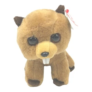 Juguete de peluche marrón Ty Beanie Baby Richie the Beaver 6" 2017 - Imagen 1 de 8