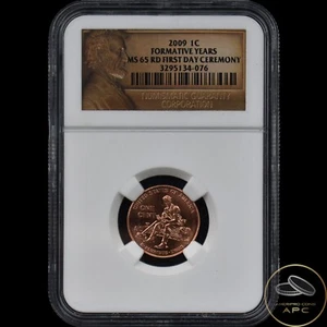 2009 Lincoln Cent Formative Years NGC MS 65 RD First Day Ceremony - Picture 1 of 2