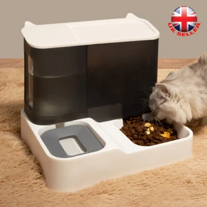 2 in 1 Pet Automatic Feeder Food and Water Dispenser Bowl Dog Cat Self Feeding - Picture 1 of 16