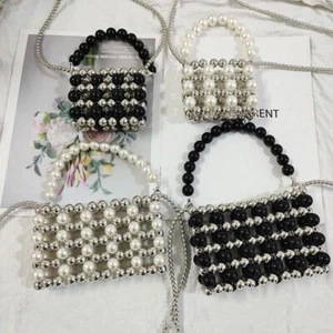 Mini Messenger Bag Retro Shoulder Bag Fashion Pearl Bag - Picture 1 of 9