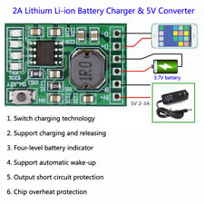 2A Lithium Li-ion 18650 3.7V Battery Charger Module DC 5V Converter Power Supply