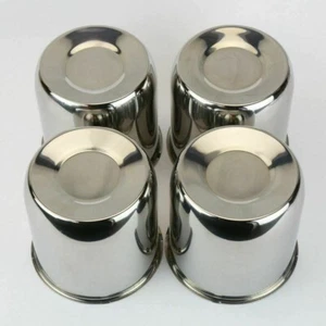 5 & 6 Lug Wheel Push Thru Center Hub Cap Stainless Steel 4.25" Diameter Trailer - Picture 1 of 1