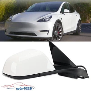 Espejo lateral plegable blanco para techo corredizo/pasajero con calefacción adecuado para Tesla Model 3 2017-2023 - Imagen 1 de 11