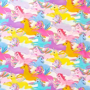 Unicorn Love 100% Cotton Fabric, Clothworks, Kids Girls Bright Fantasy Rainbow - Picture 1 of 4